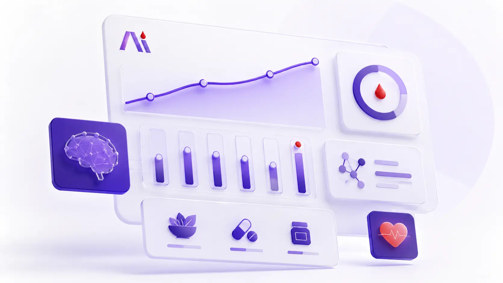 AI Blood Test Report — Biomarkers, Nutrition and Trend Analysis AI-interpreted blood test report showing biomarkers, nutrition guidance and health trends
